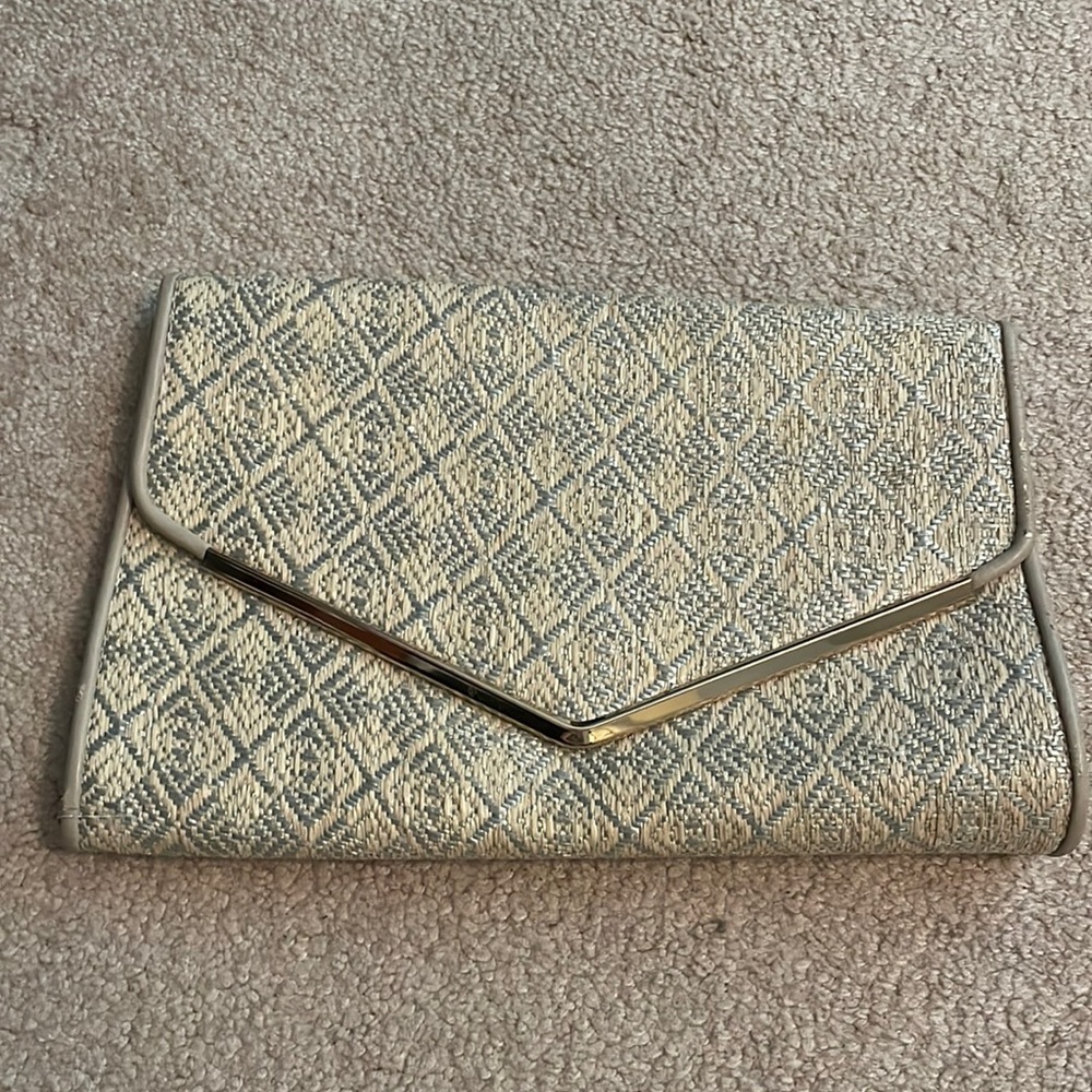 rattan woven clutch